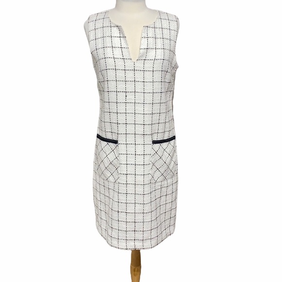 Karl Lagerfeld Tweed Striped Shift Dress NWT Size 10 - Picture 1 of 10